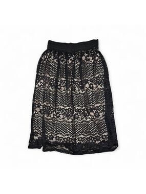 MetroWear Black Lace Overlay Maxi Skirt Size M